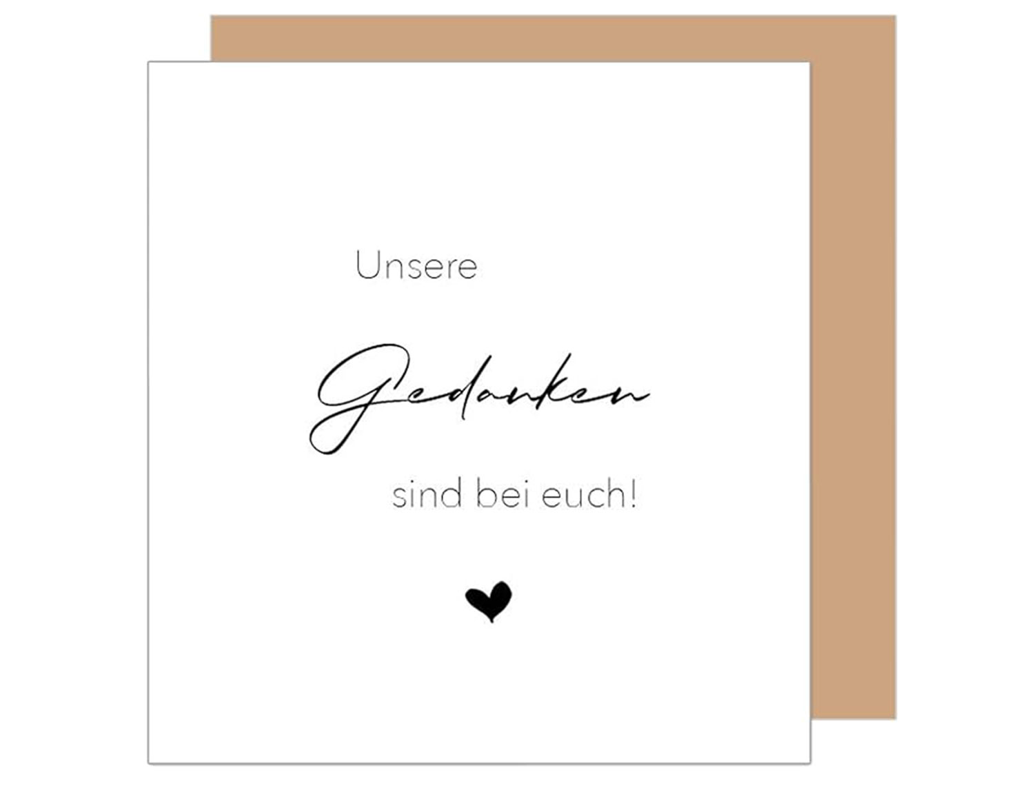 Quadratische Trauerkarte mit Umschlag